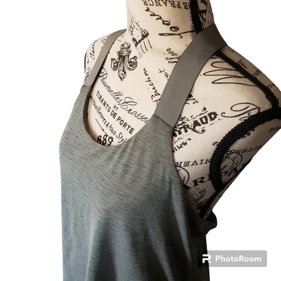 Prana womens Y tank top triangle Embroidered strap raw hem yoga size Small - Picture 4 of 9